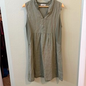 Terzo Millenio Green Linen Sleveless Dress